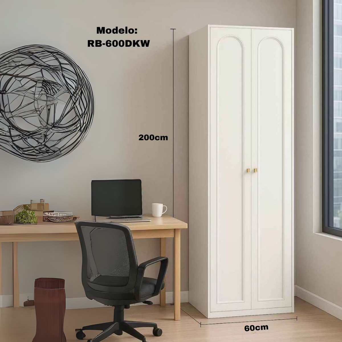 Ropero Armario Closet Metálico 2 Puertas Con Colgador