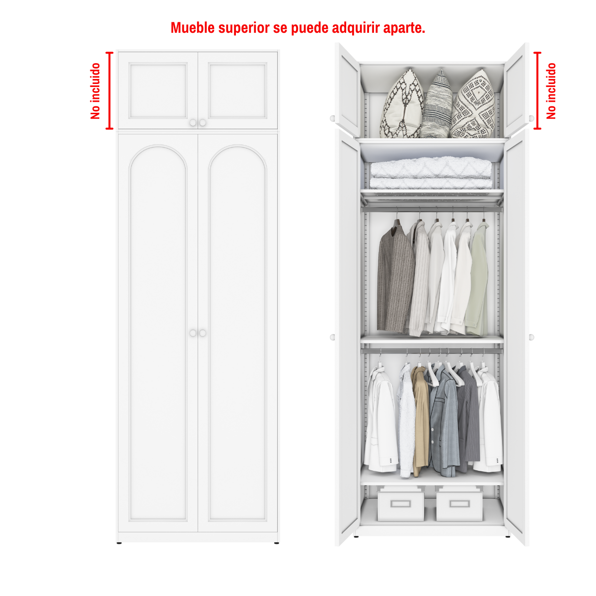 Armario Ropero Closet Metálico De 2 Puertas Con Colgador
