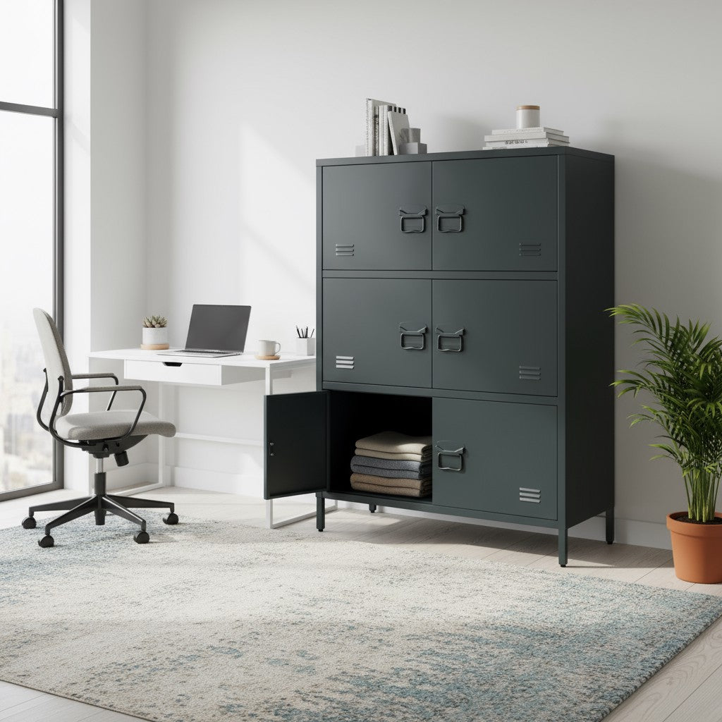 AQUA 6-Section Horizontal Metal Locker/Organizer