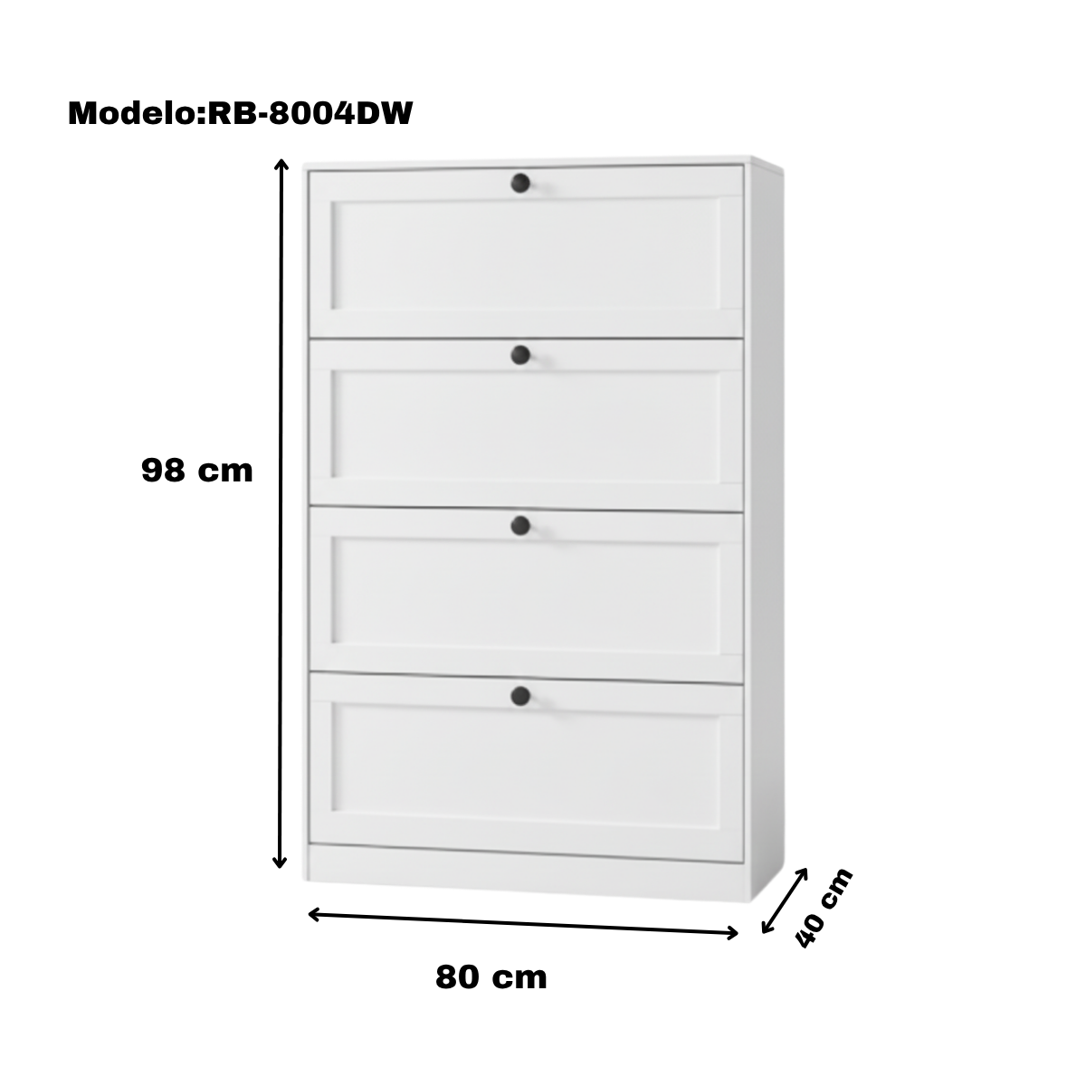 Cajonera de metal  de 4 niveles