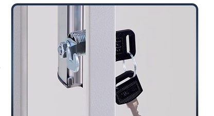 Metal filing cabinet closet with doors