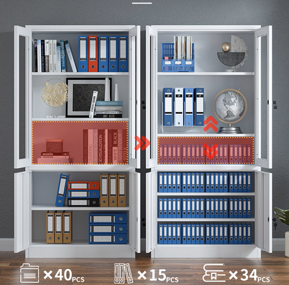 Metal filing cabinet closet with doors