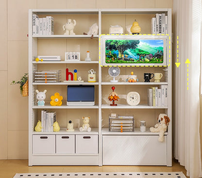 Estantería Metálica Blanca con Escritorio Infantil | Librero 200cm x 115cm