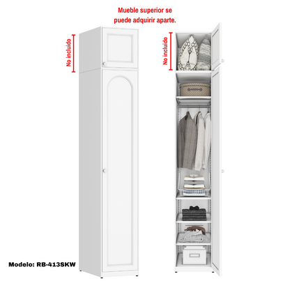 Ropero Closet Armario Metálico De 1 Puerta Con Colgador
