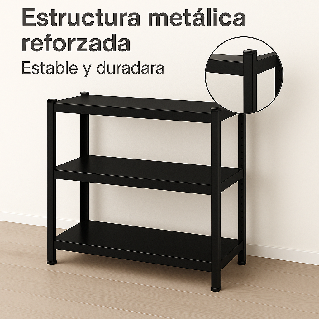 Estante Metálico 3 Niveles Fácil De Armar Fuerza Metal