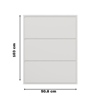 Modern Metal Shoe Rack Organizer with 3 Tiers - White