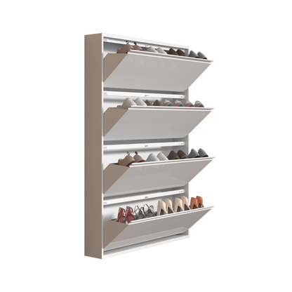 Zapatero Metal Moderno Organizador 4 Niveles Blanco