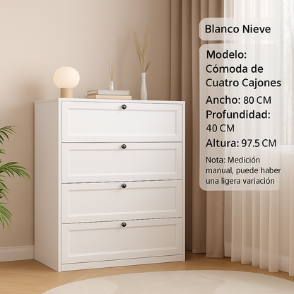 4-tier metal chest of drawers