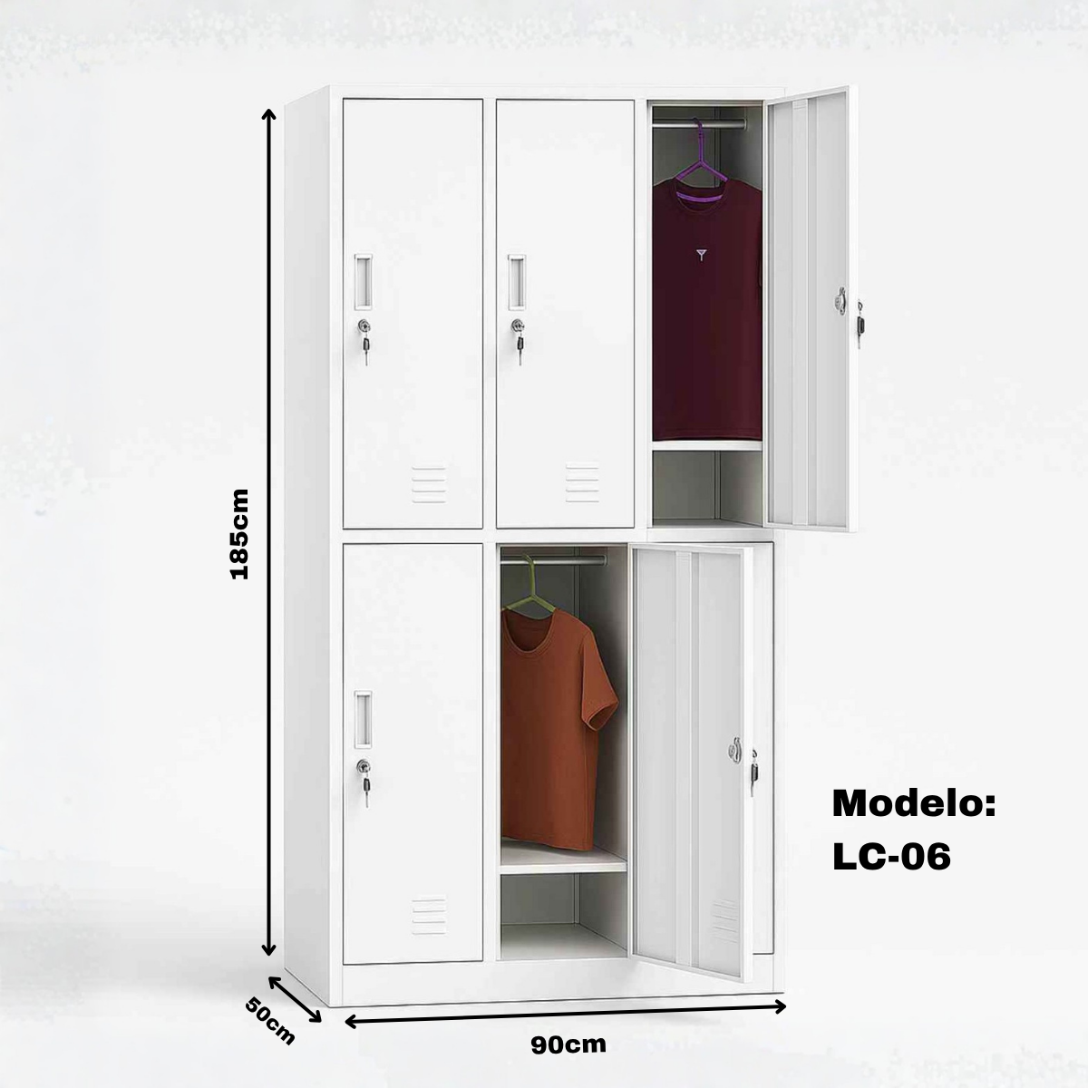 Casillero Locker Metálico 6 Puertas Llave Independiente
