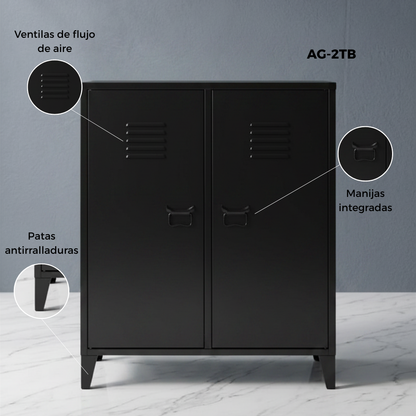 Locker/ Organizador metálico de 2 secciones 2 puertas