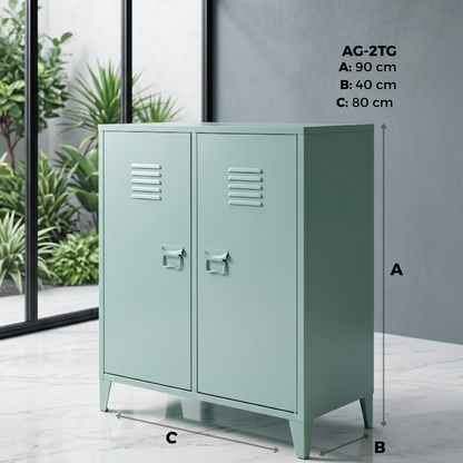 Locker/ Organizador metálico de 2 secciones 2 puertas