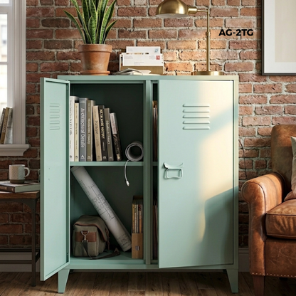Locker/ Organizador metálico de 2 secciones 2 puertas