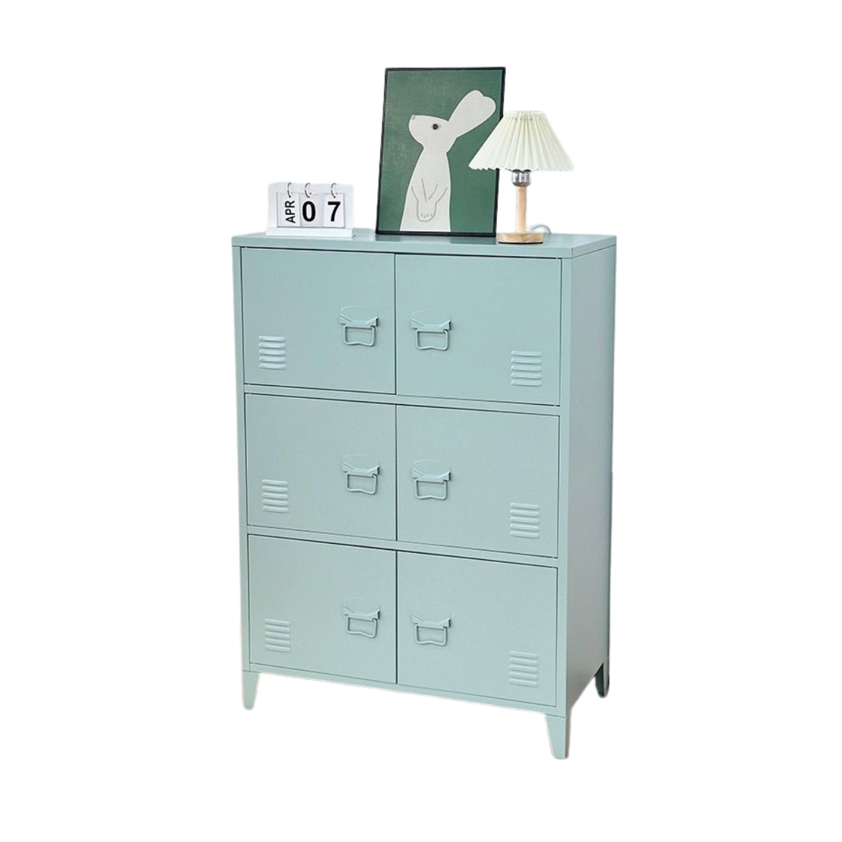 Locker/ Organizador horizontal metálico de 6 secciones