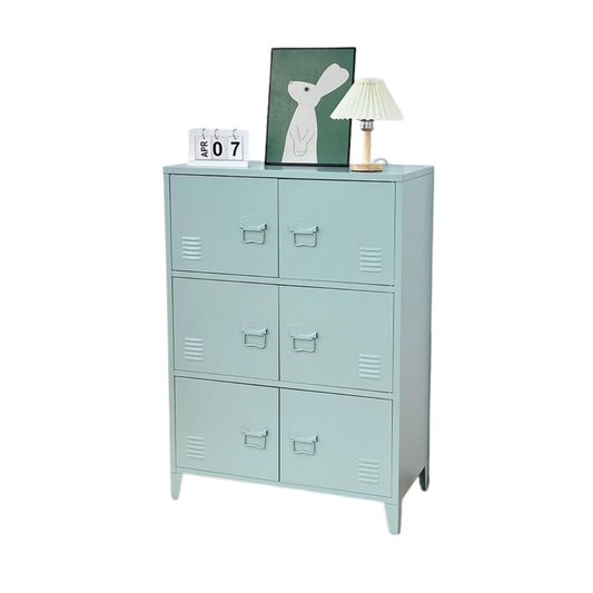 Locker/ Organizador horizontal metálico de 6 secciones