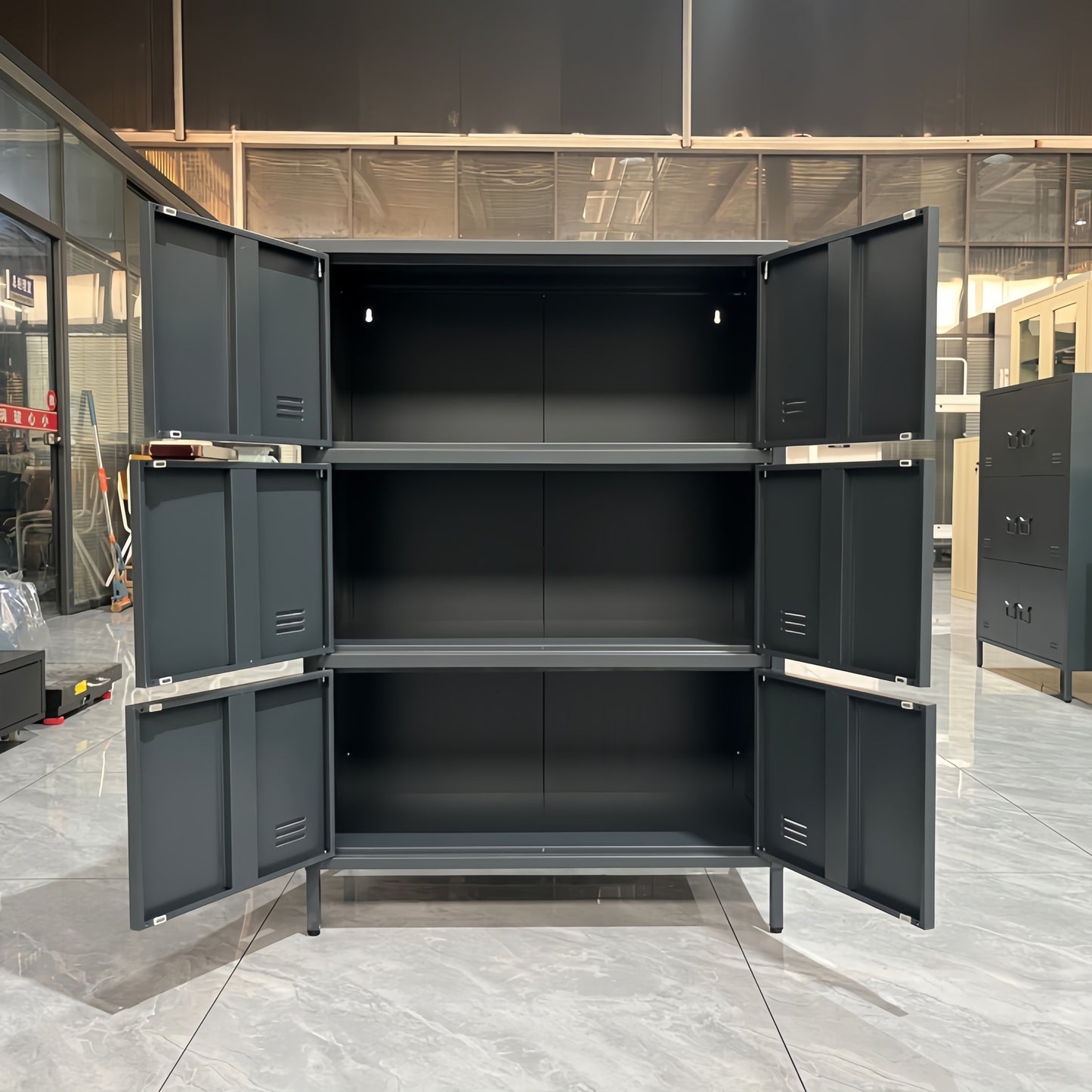 AQUA 6-Section Horizontal Metal Locker/Organizer