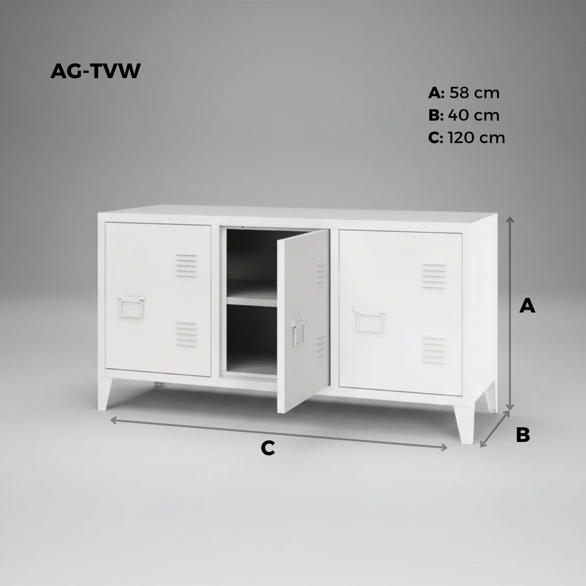 Locker horizontal metálico de 3 secciones
