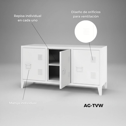Locker horizontal metálico de 3 secciones