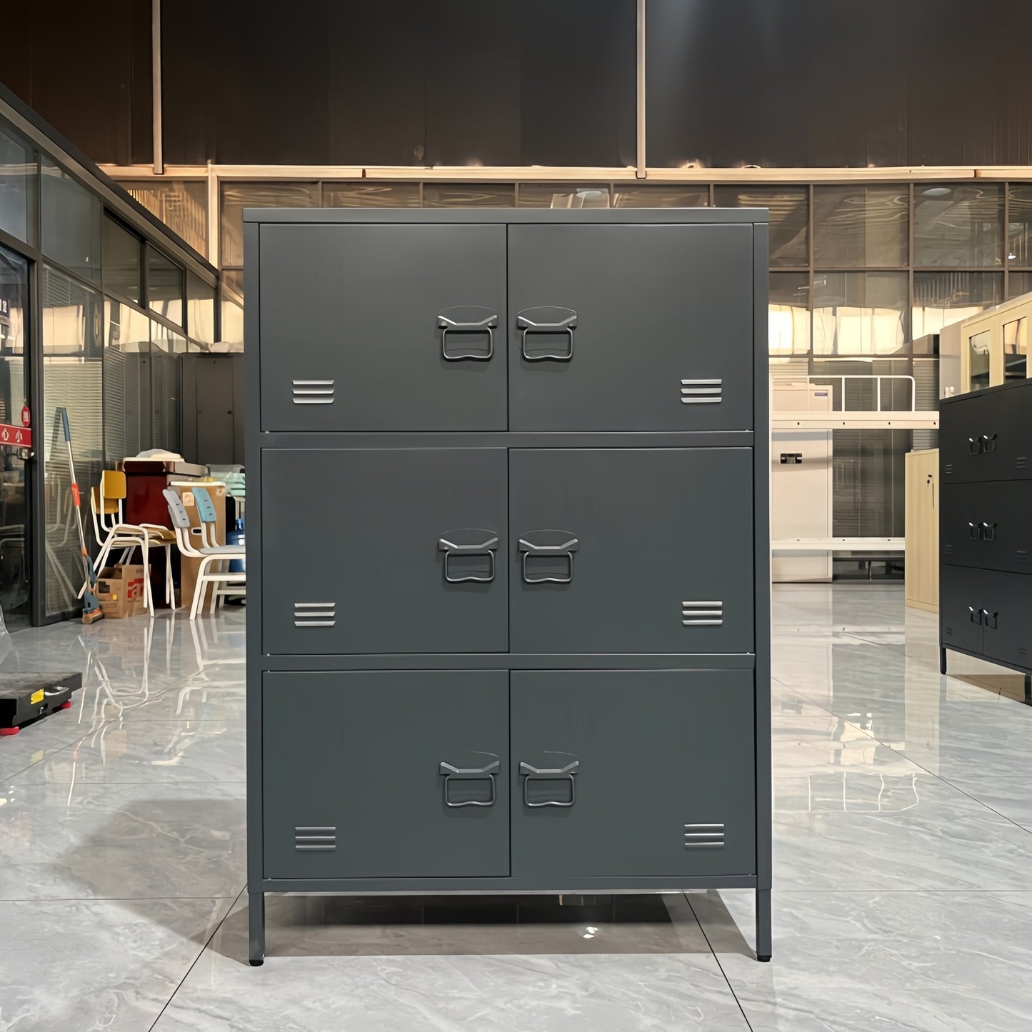 AQUA 6-Section Horizontal Metal Locker/Organizer