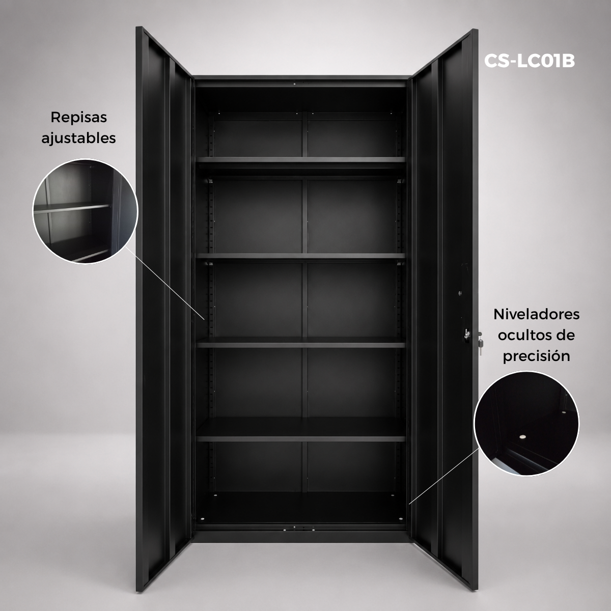 Gabinete Metálico con Niveladores de precisión