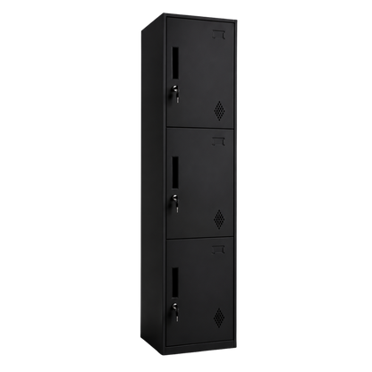 Locker Metálico de 3 Puertas Con Llave