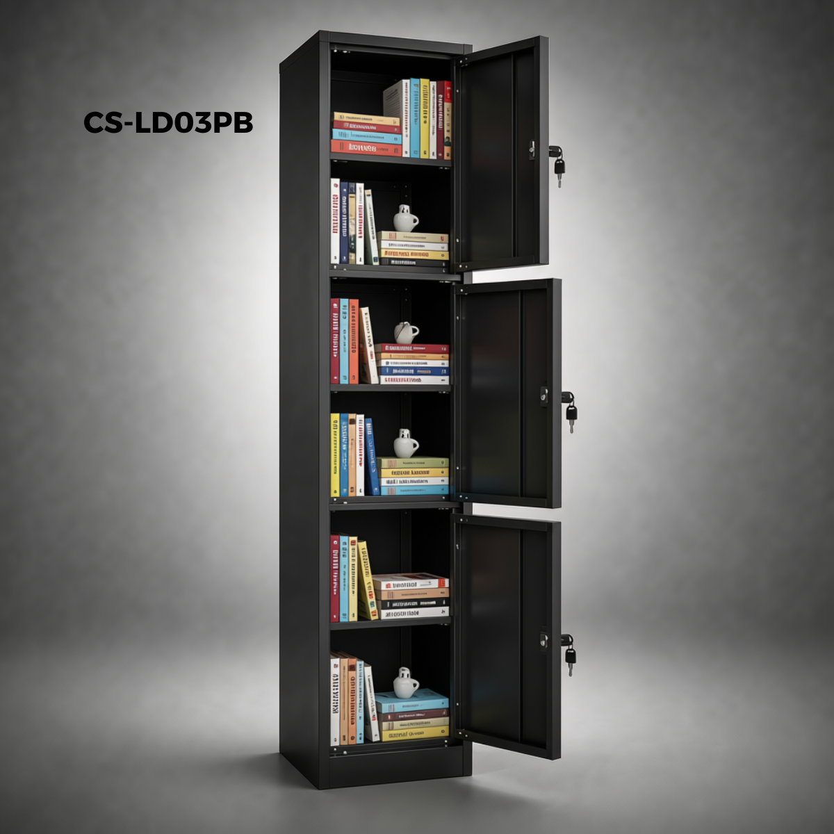 Locker Metálico de 3 Puertas Con Llave