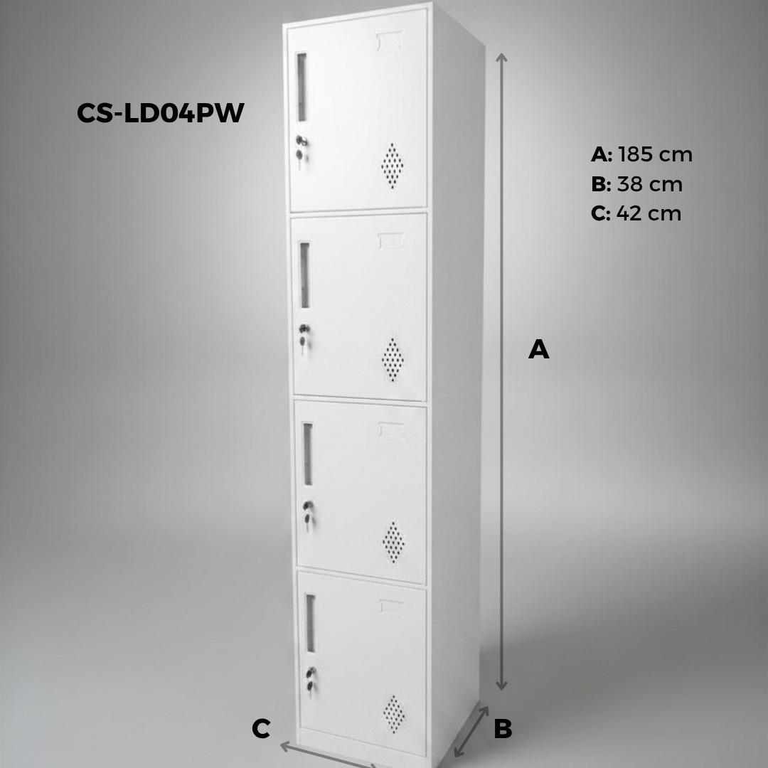 Locker Cailleros 4 Puertas Metálicos Cerradura Llave Indepen