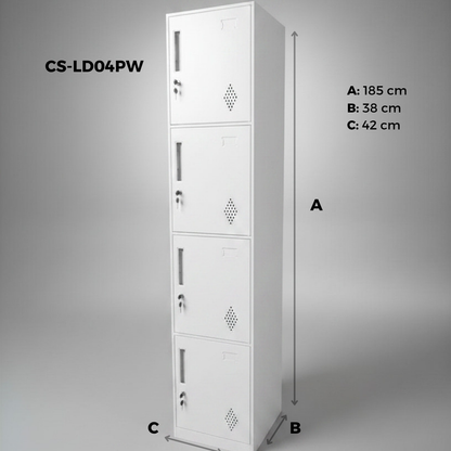 Locker Cailleros 4 Puertas Metálicos Cerradura Llave Indepen