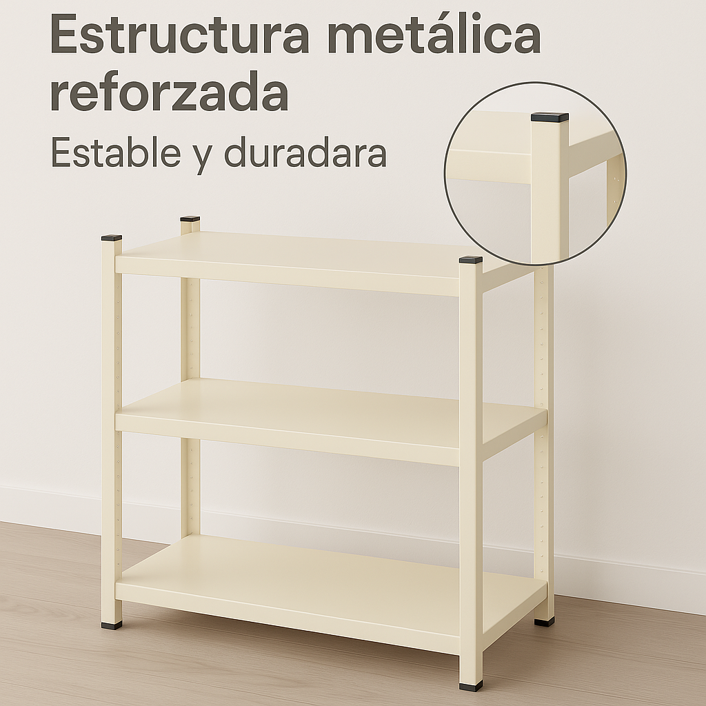 Estante Metálico 3 Niveles Fácil De Armar Fuerza Metal