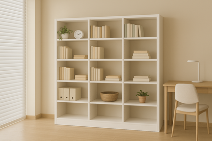 Librero Metálico Blanco Moderno | Estantería de Acero 200cm x 191cm x 30cm