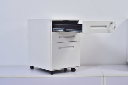 Archivero De 3 Cajones Con Llave Y Llantas  Model MP-FL01W  FL01B