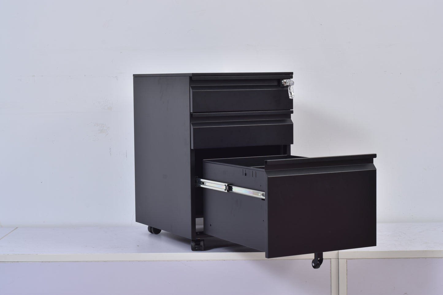 Archivero De 3 Cajones Con Llave Y Llantas  MP-YZ01W  YZ01B