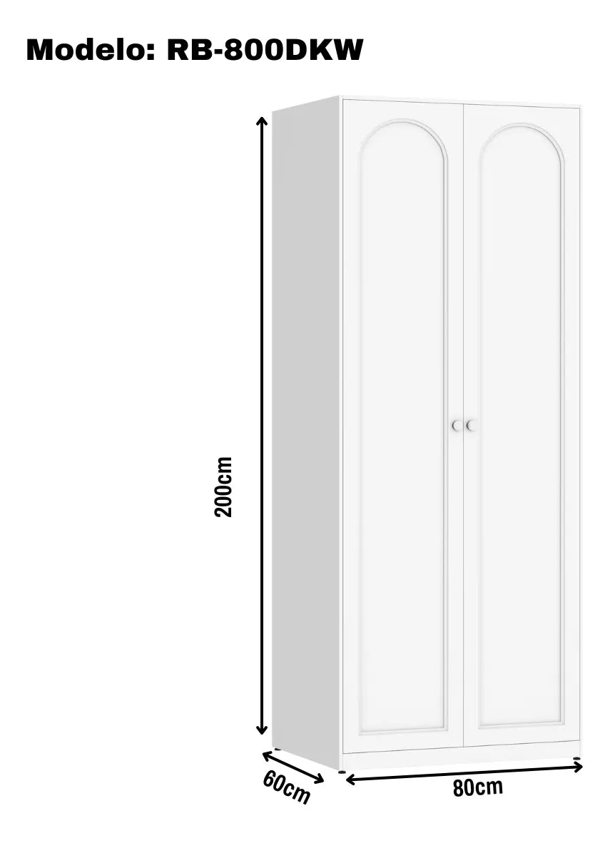 Armario Modular 2 Puertas 80cm FUERZA METAL | 200–240cm | White / Beige