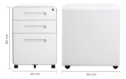Archivero De 3 Cajones Con Llave Y Llantas MP-YH01W YH01S YH01B