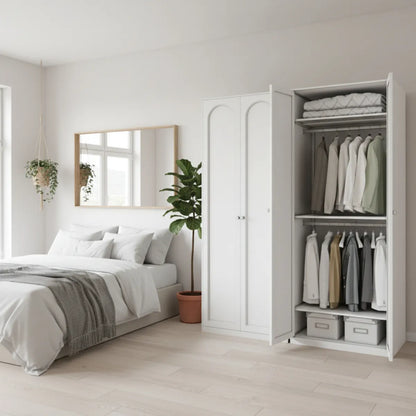 Armario Modular 2 Puertas 80cm FUERZA METAL | 200–240cm | White / Beige