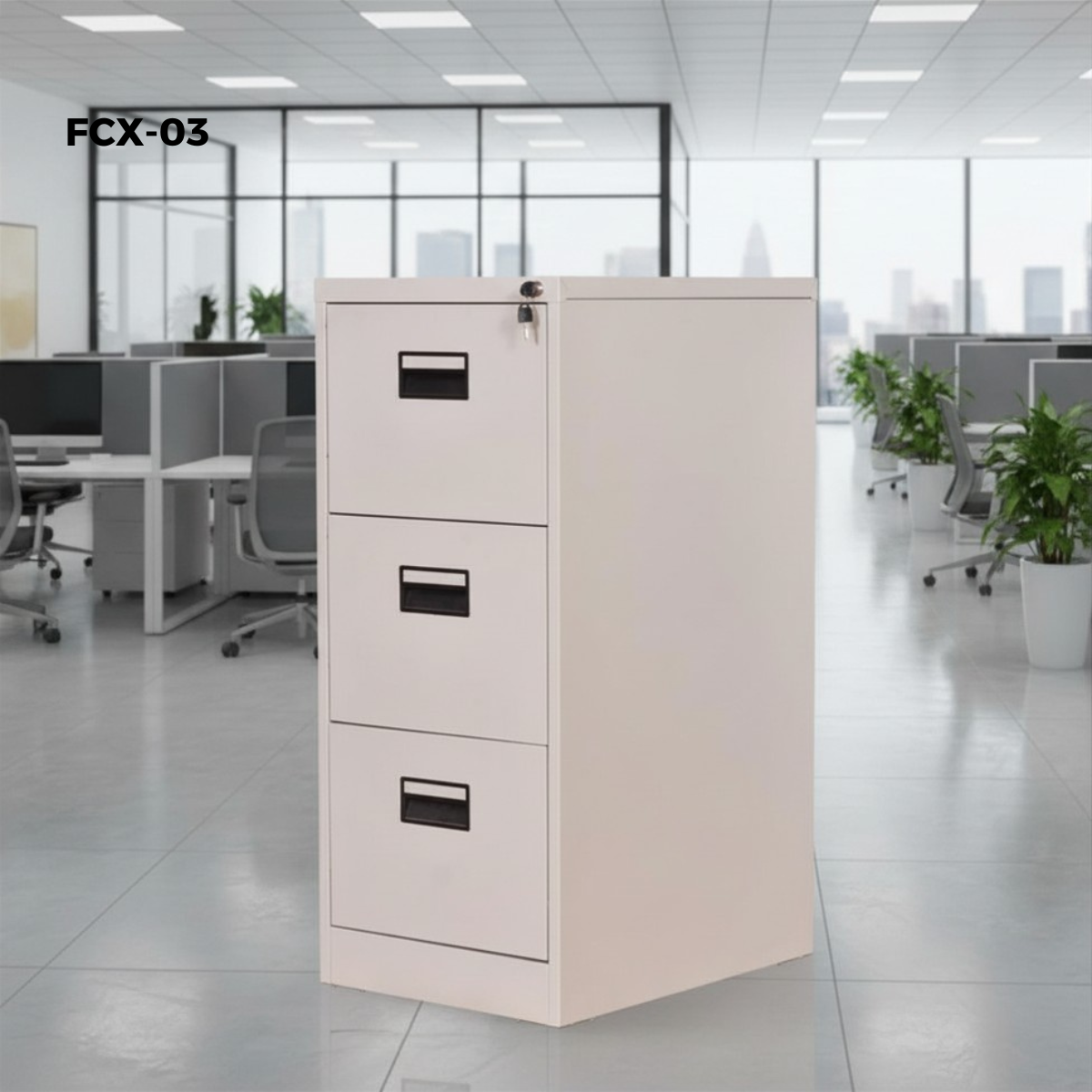 Metal Filing Cabinet with Lock, Office, 3 Drawers