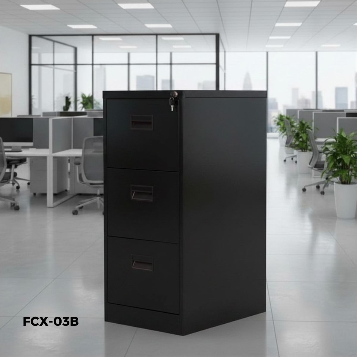 Metal Filing Cabinet with Lock, Office, 3 Drawers