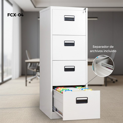 Archivero de Metal con llave para Oficina 4 Gavetas