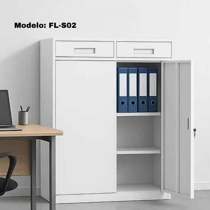 Gabinete Archivero Metálico con puertas y cajones
