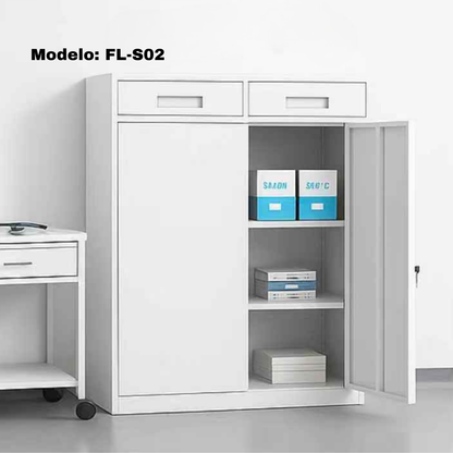 Gabinete Archivero Metálico con puertas y cajones