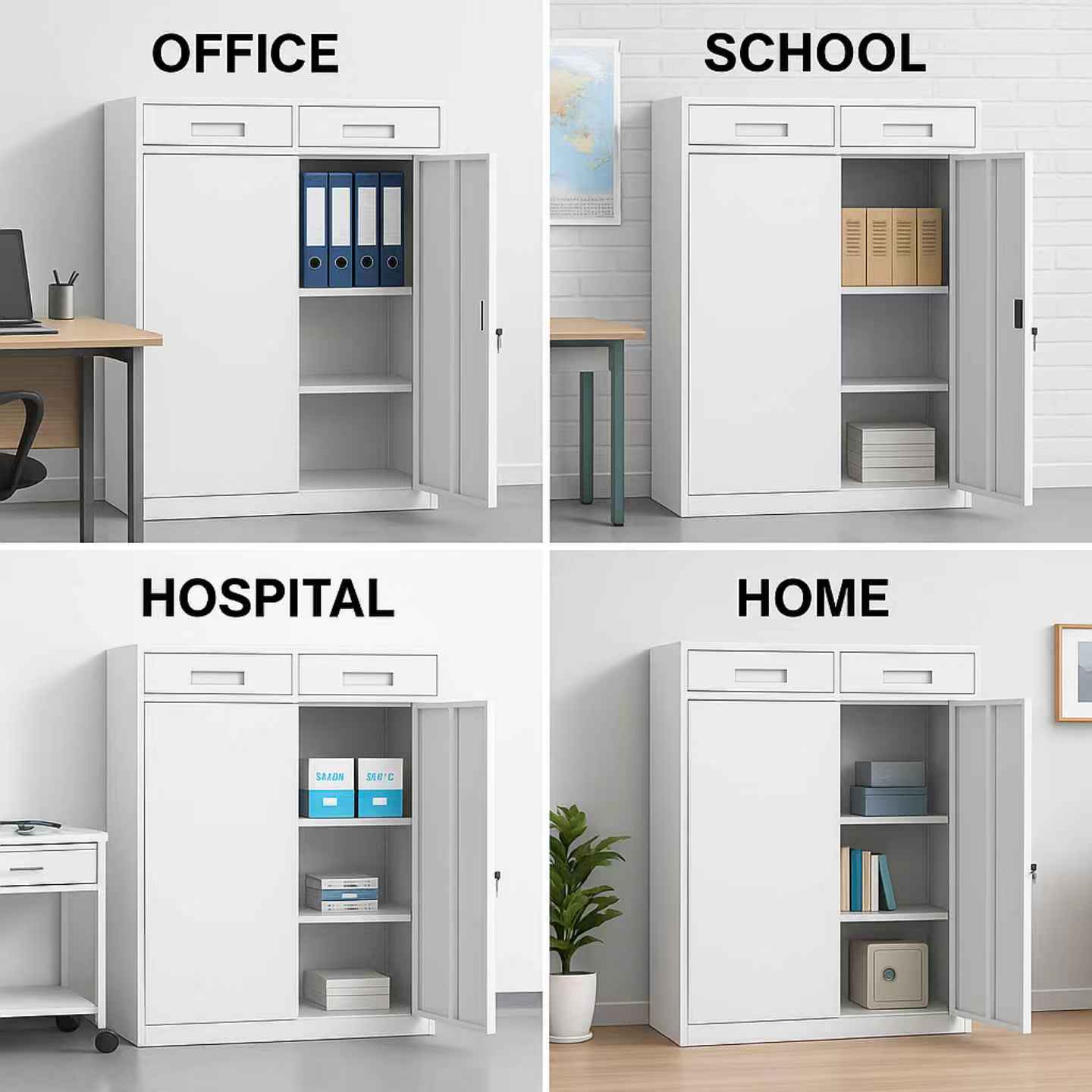 Gabinete Archivero Estante Con Puertas Y Cajones