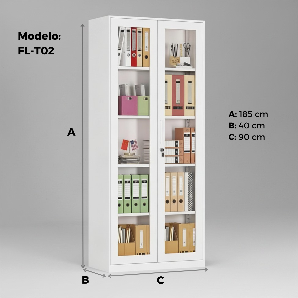 Archivero Closet Metálico con Puerta Transparente