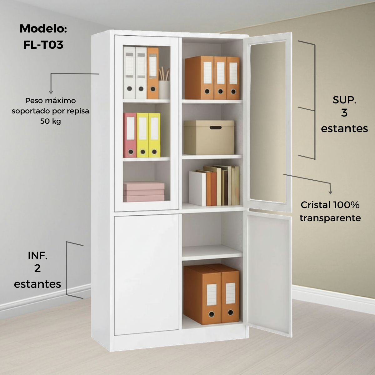 Metal filing cabinet closet with doors