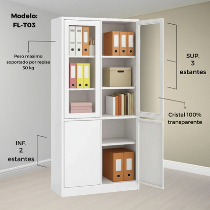 Metal filing cabinet closet with doors