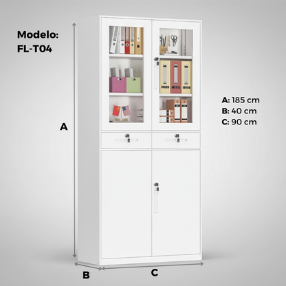 Archivero Clóset Metálico con puertas y cajones con llave