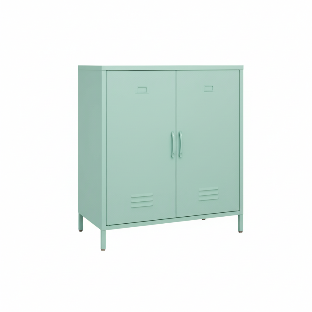 2-Section 2-Door Metal Locker/Organizer