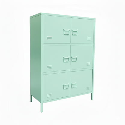 AQUA 6-Section Horizontal Metal Locker/Organizer