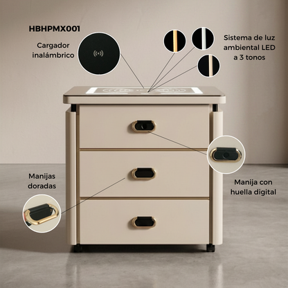 Mesa De Noche Inteligente Con Caja Fuerte Oculta