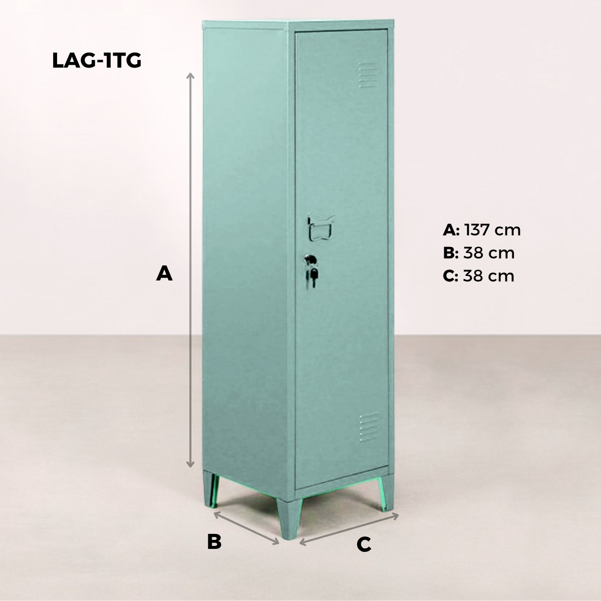 Locker metálico de 1 sección