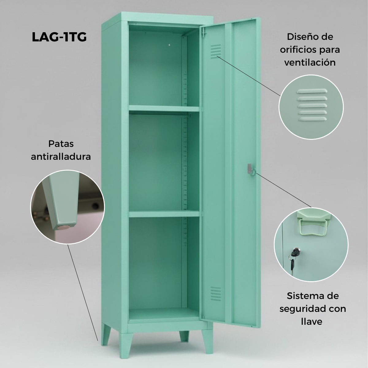 Locker metálico de 1 sección