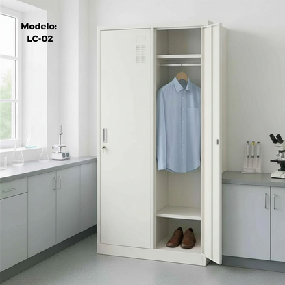 Locker Metálico 2 Puertas Blanco LC-02 Fuerza Metal